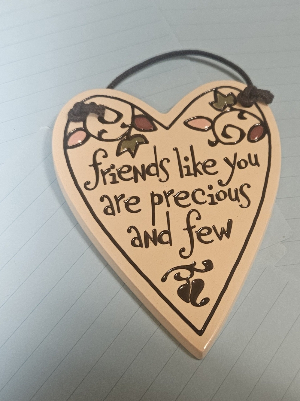Heart-Shaped Ceramic Ornament - "Friends Like You"